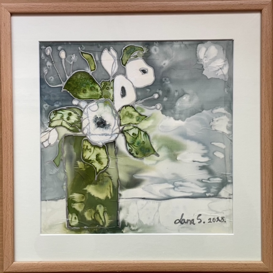 Slika na svili ~ White Flower ~ - Слика 4