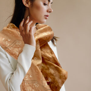 Svilena ešarpa oslikana rukom ~Cappuccino ~ ~